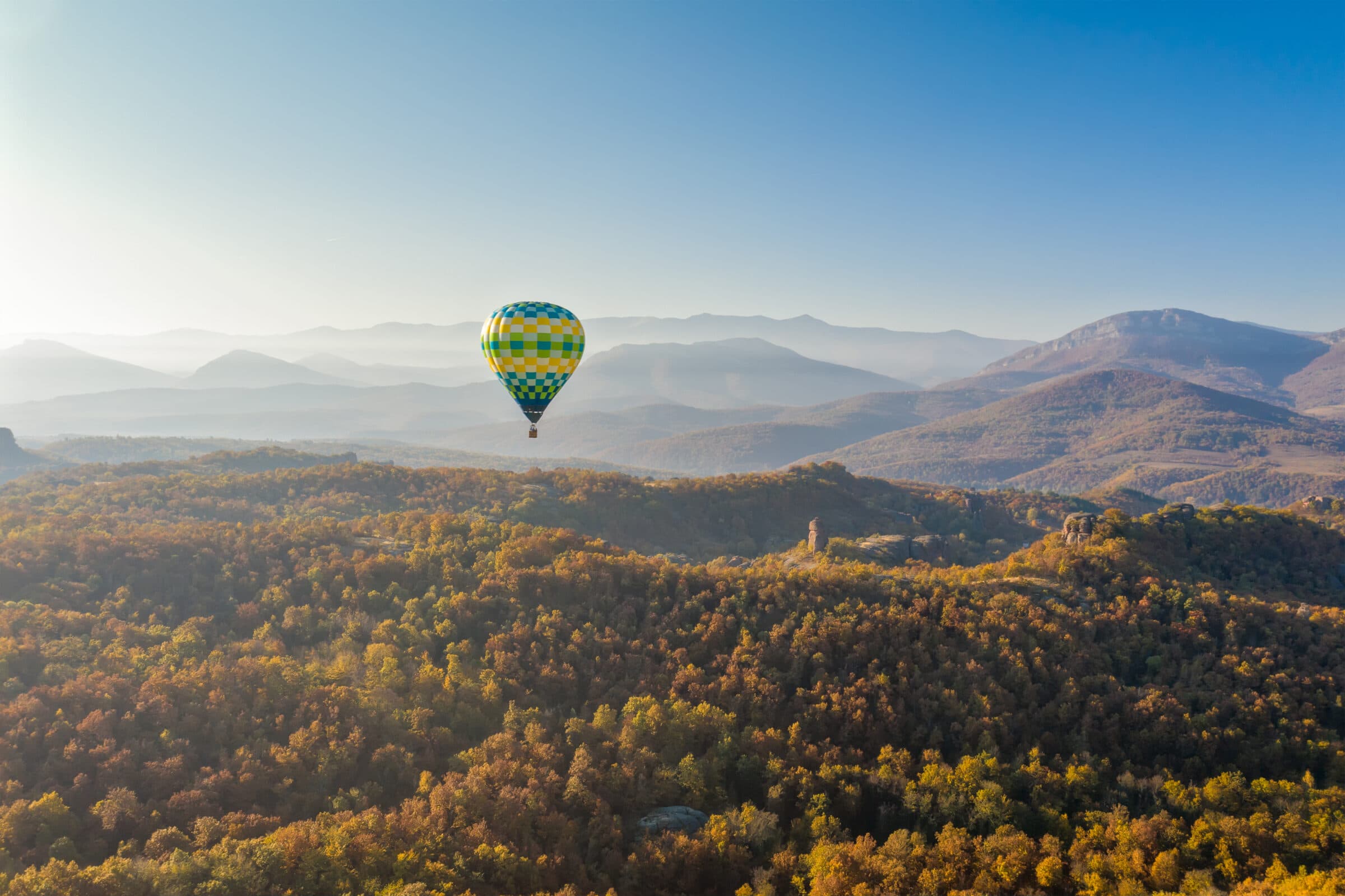 Hot air balloon, Belograchik rocks, Bulgaria