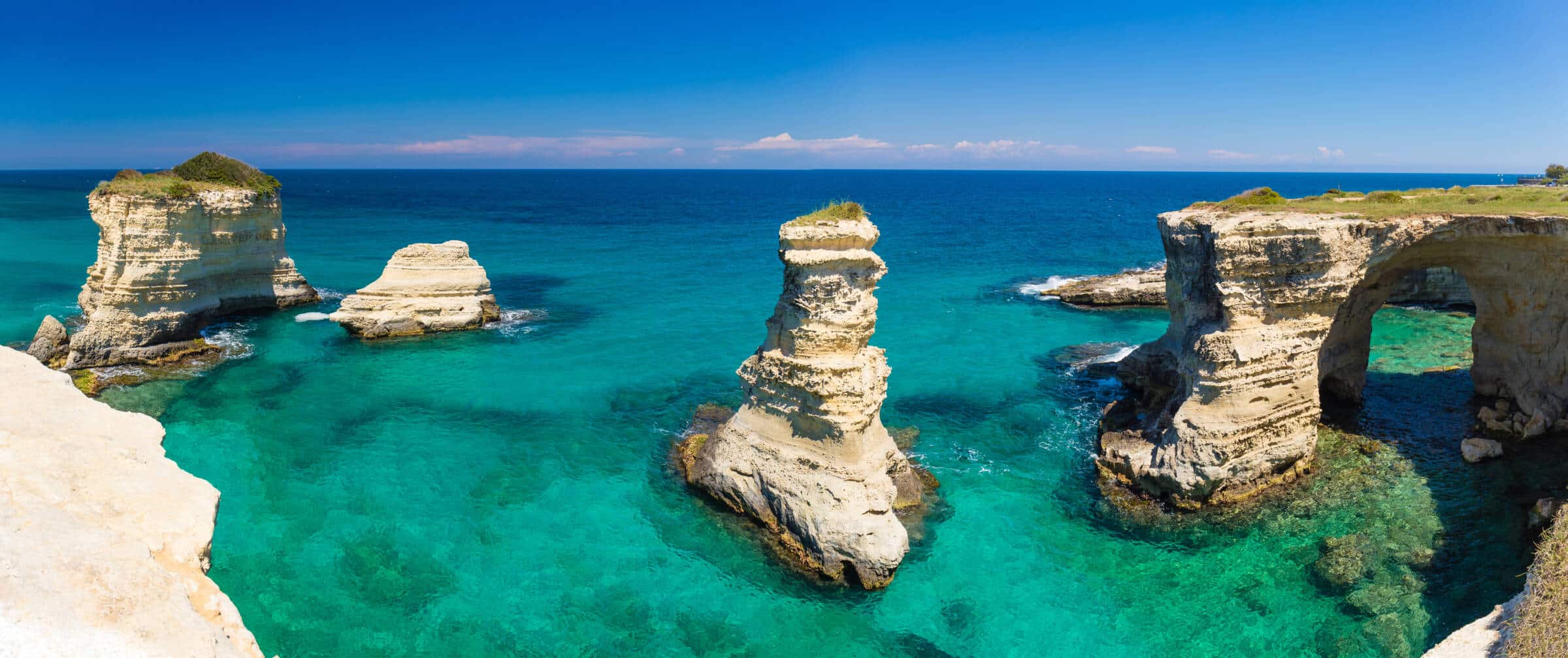 Torre Sant Andrea cliffs near Otranto, Salento peninsula, Apulia region, South of Italy