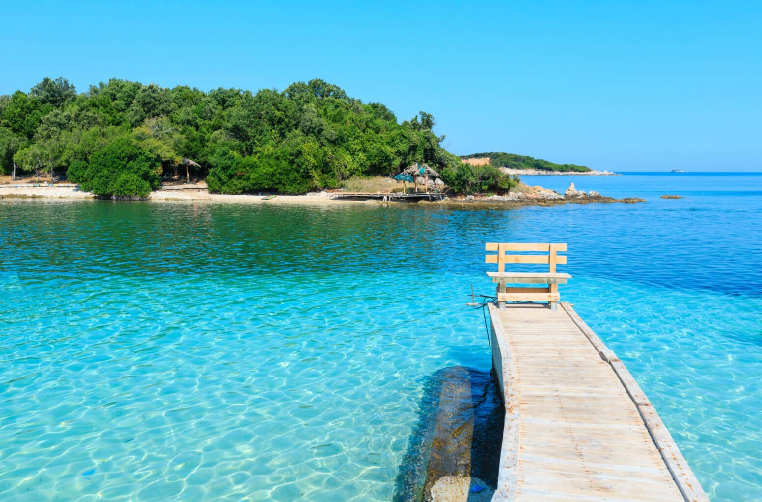 Postcard view from Ksamil beach, Albania