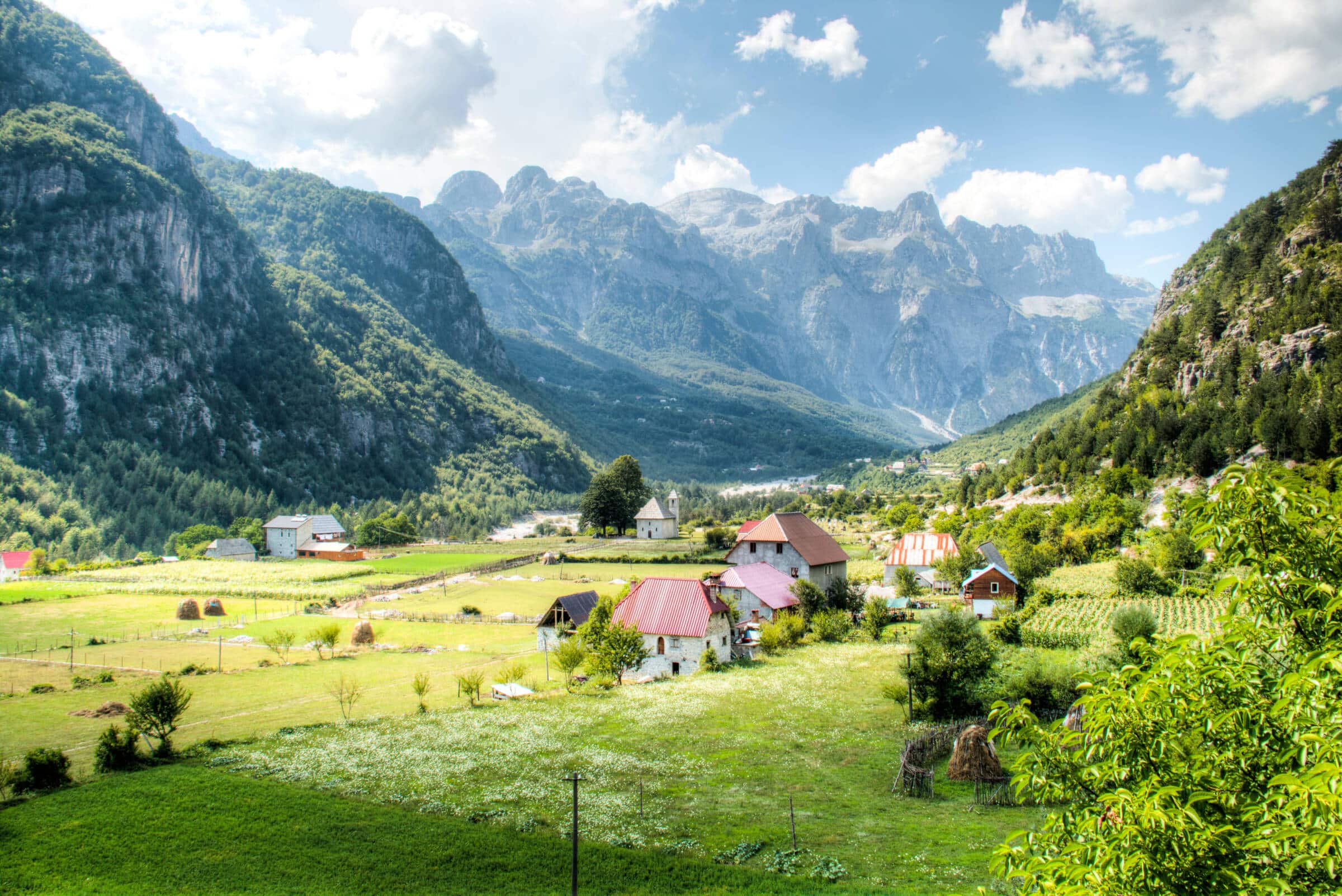 Small picturesque village of Theth, lost in the mountains