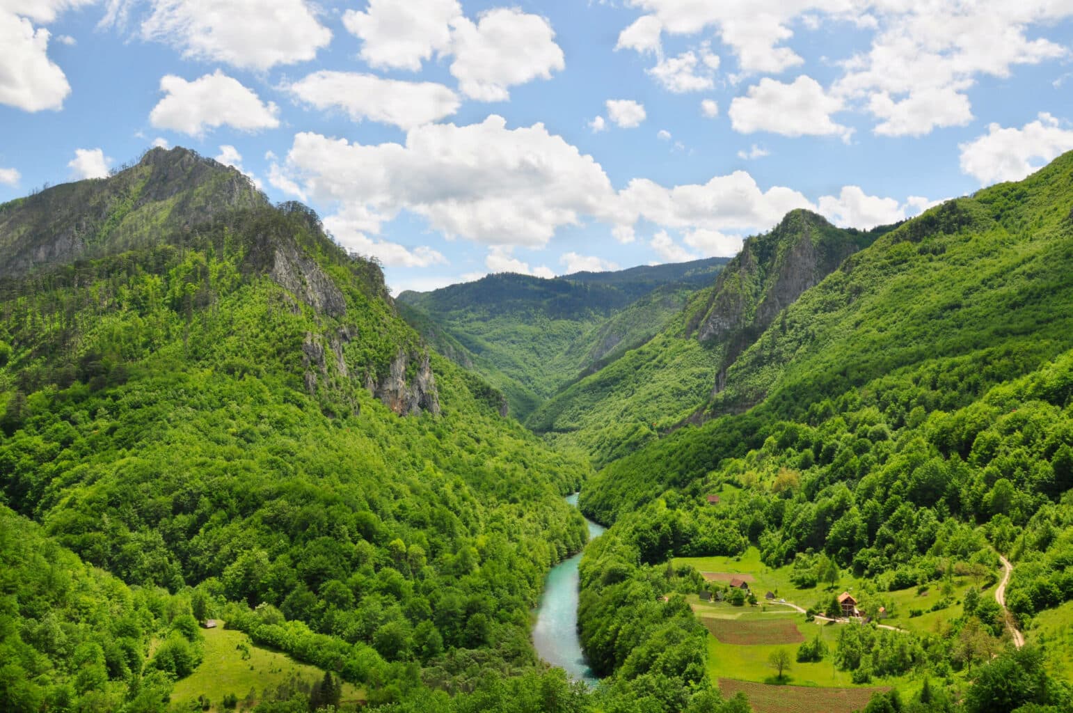 View over a scenic canyon in the Balkans