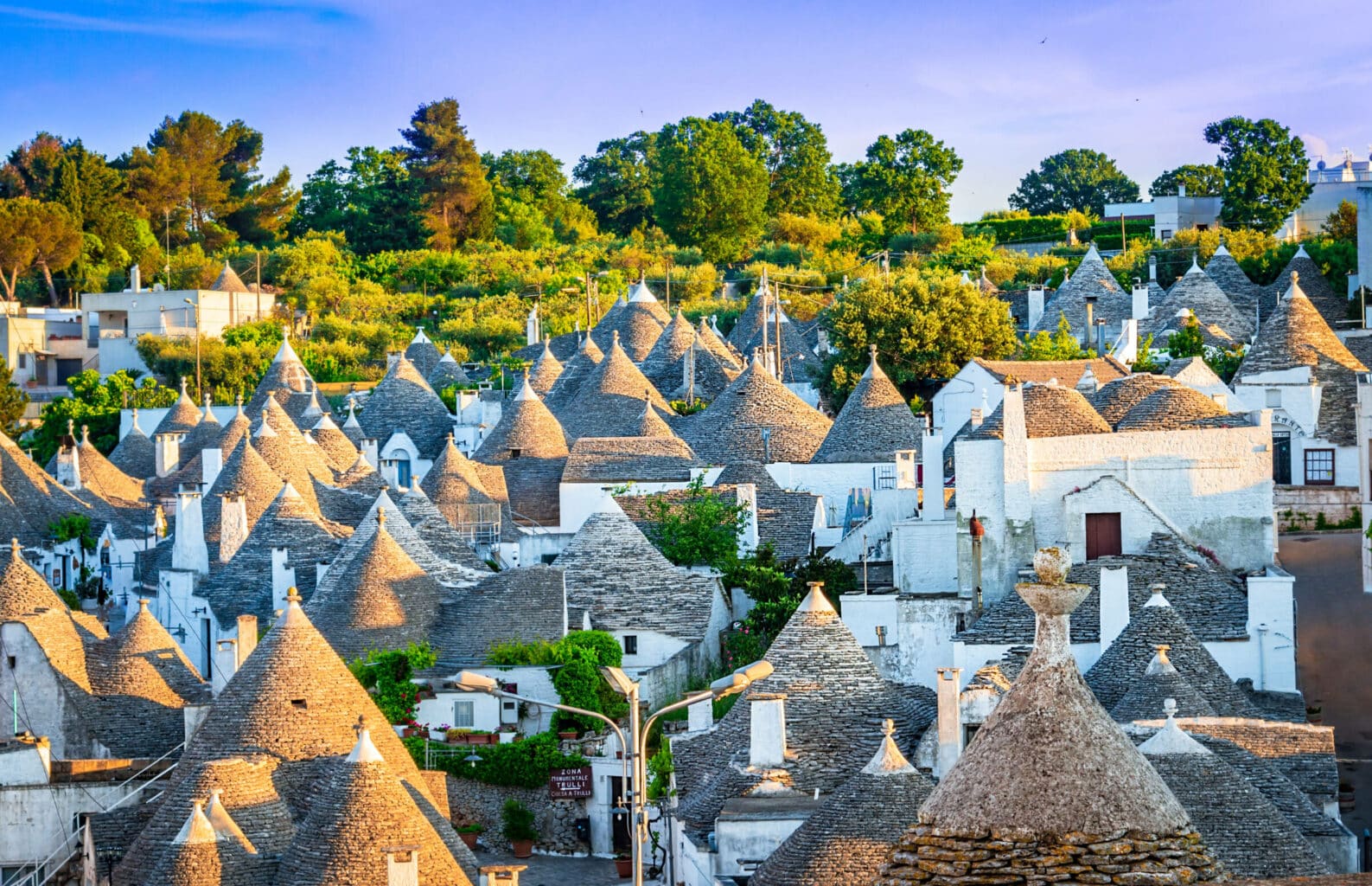 Alberobello, Puglia, Italy: Cityscape over the traditional roofs of the Trulli, original and old houses of this region, Apulia