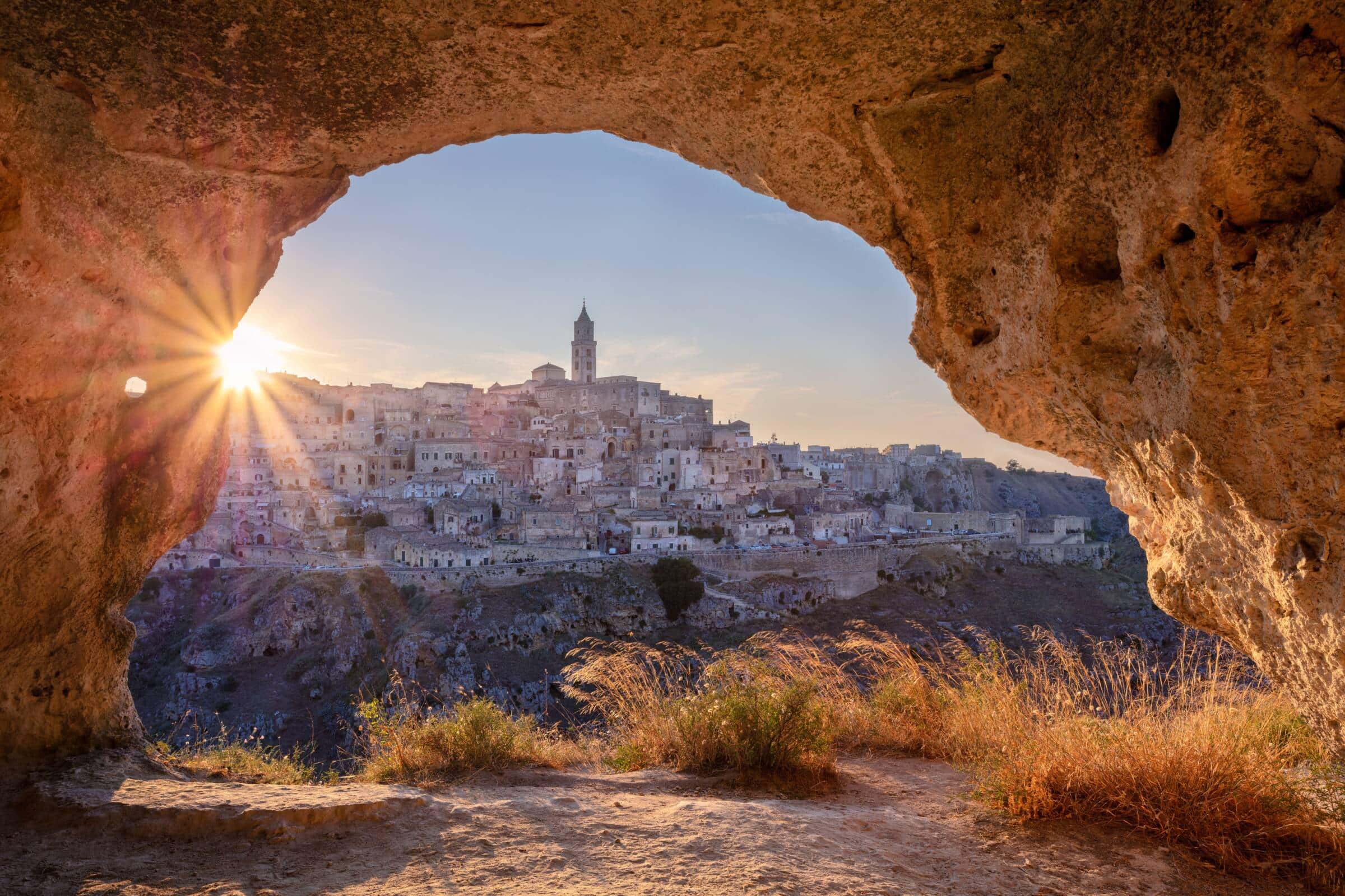 Cityscape image of medieval city of Matera, Italy