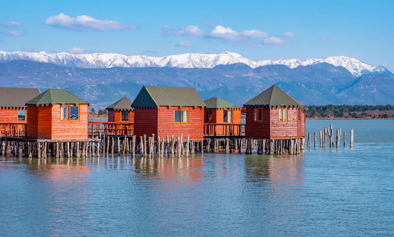 Beautiful sunny day at the Patok lagoon, Albania