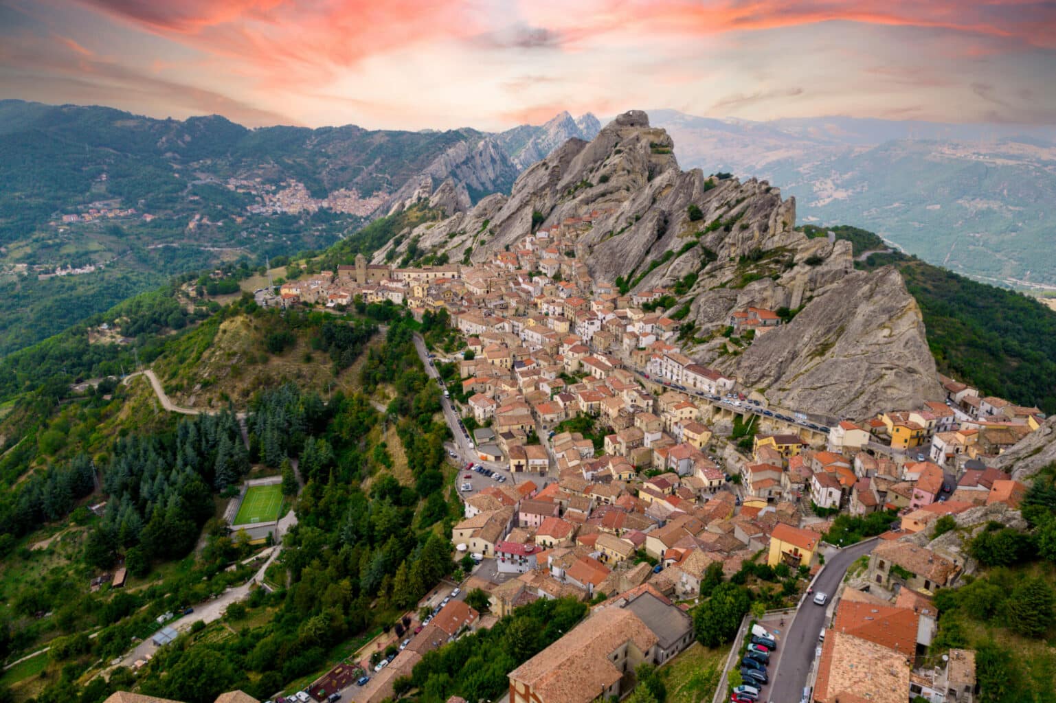 Aerial view of Pietrapertosa, Basilicata