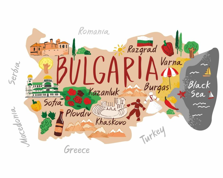 Mappa della Bulgaria