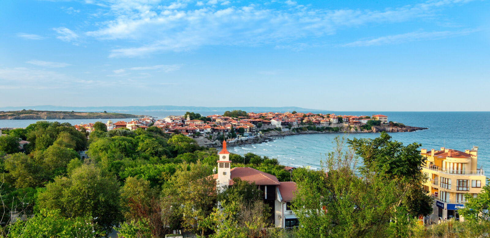 View of the bay and the old town, Sozopol, Bulgaria