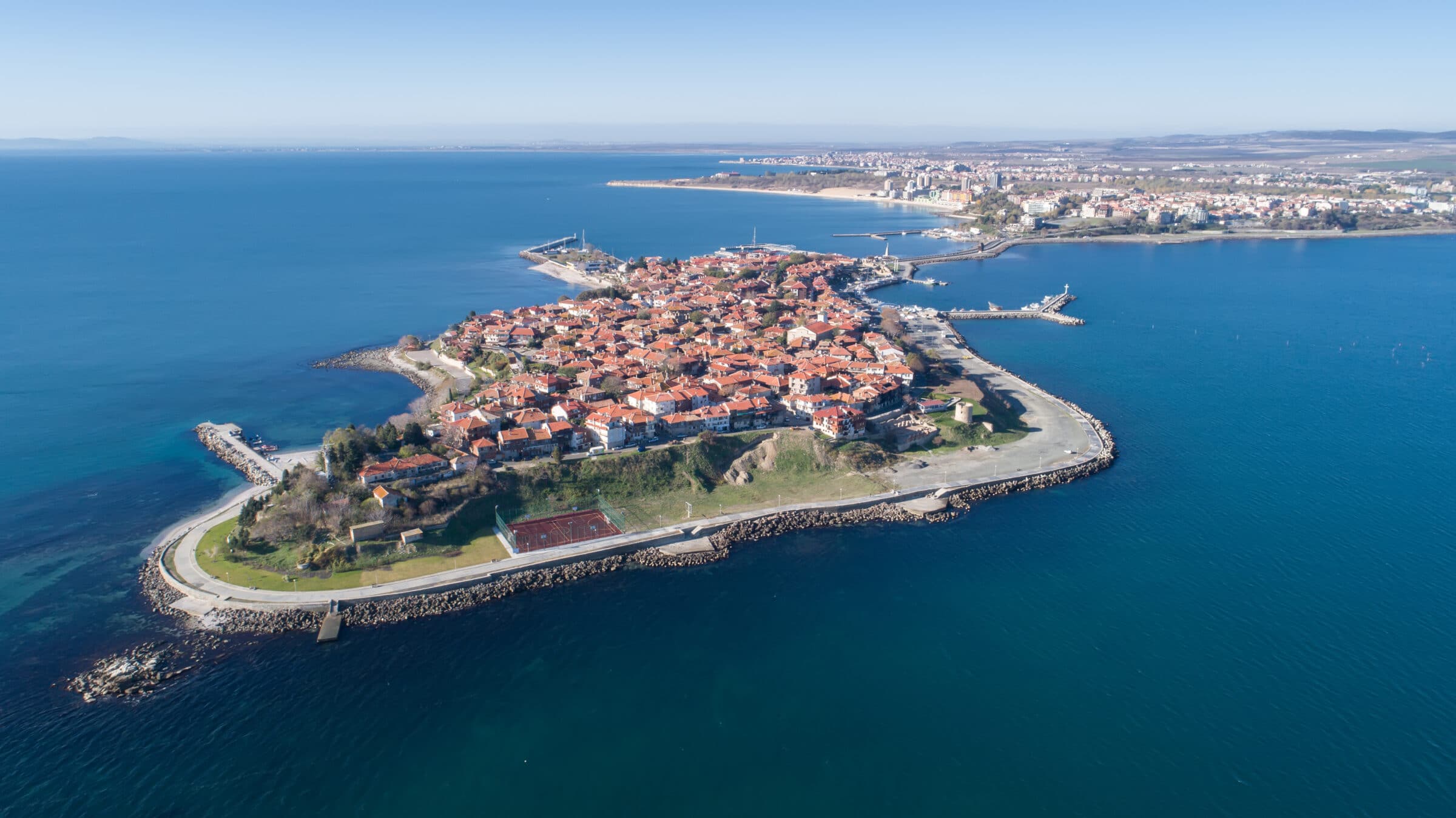 Panoramic view of the Black Sea pearl, Nessebar, Bulgaria