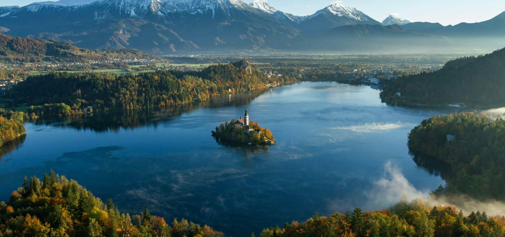 Viewpoint of the Lake Bled and the island